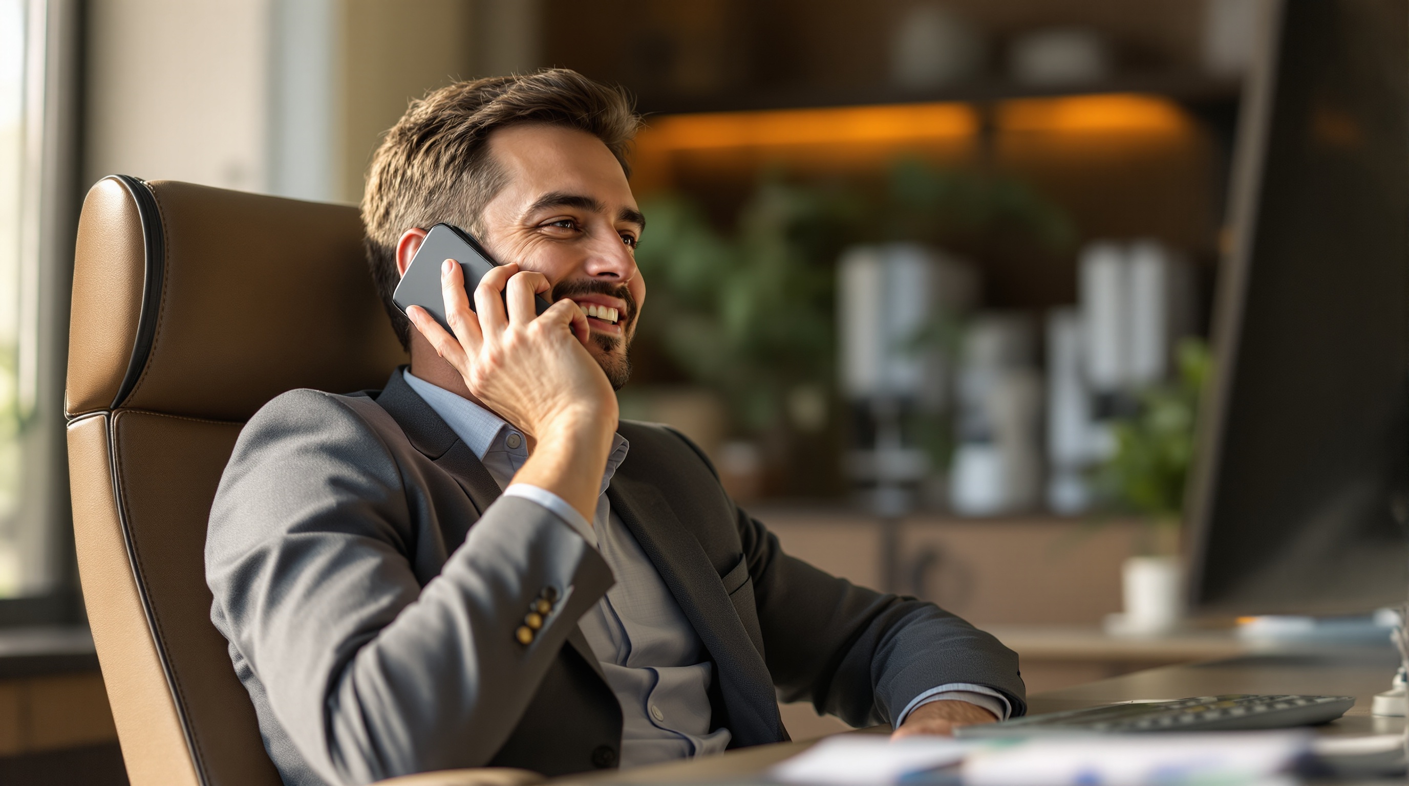 Insurance agent accessing AI tools on mobile phone