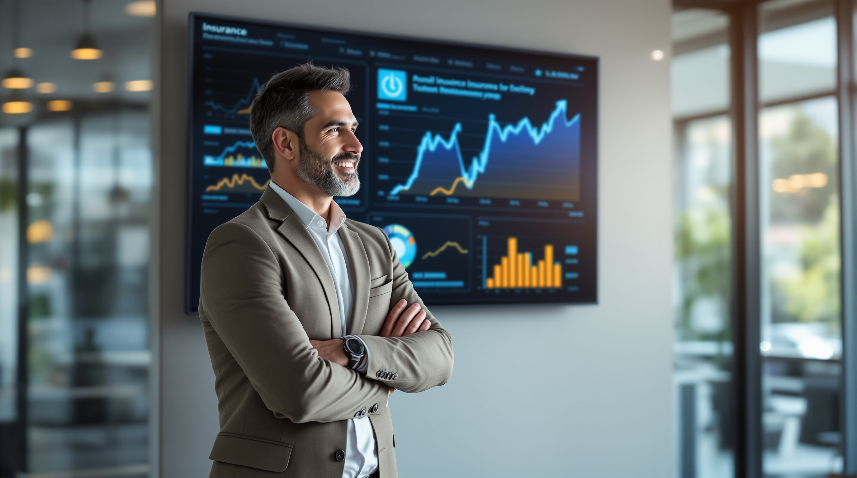 Agency owner reviewing positive analytics