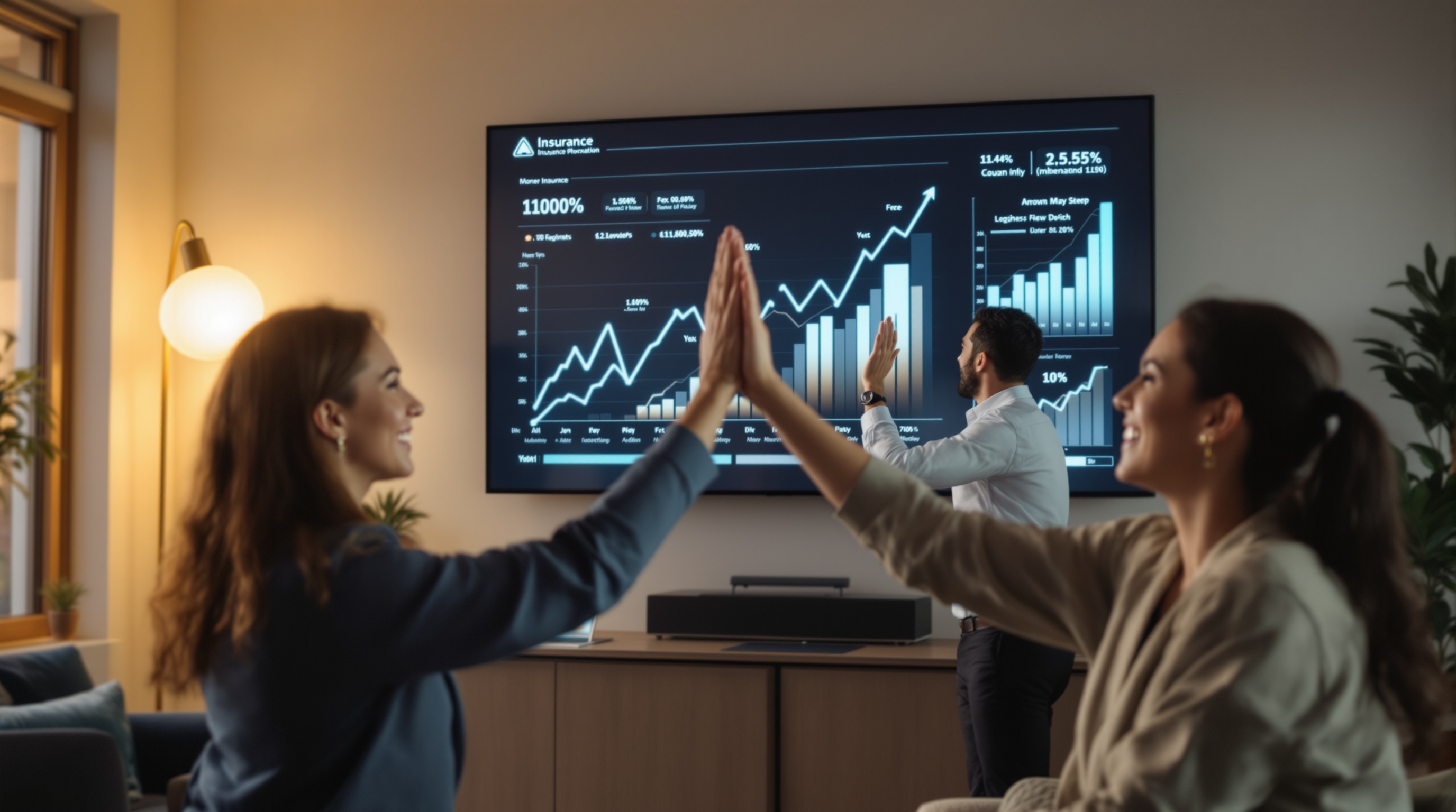 Insurance agency celebrating improved results from AI implementation